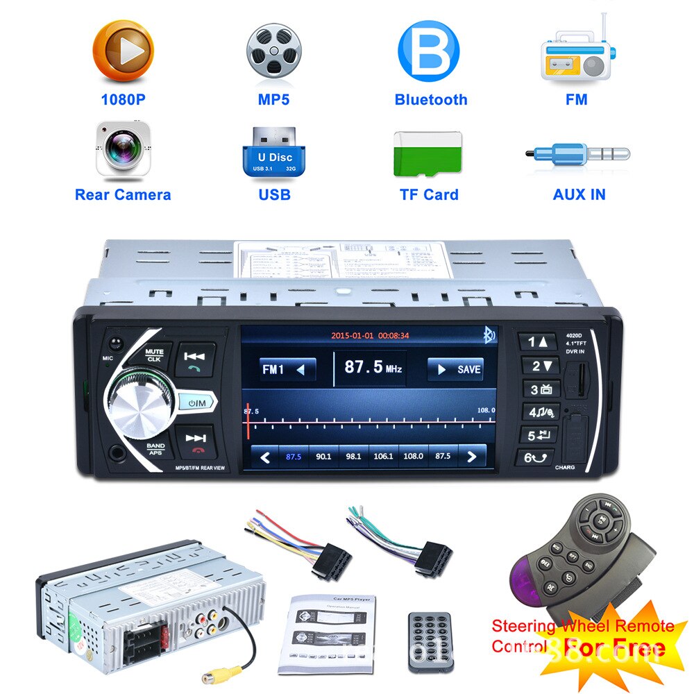 4.1 Inch Hd Lcd-scherm Auto MP5 Bluetooth Auto MP3 Card Radio Speler U Disk Speler Ondersteunt Omkeren afbeelding 4020