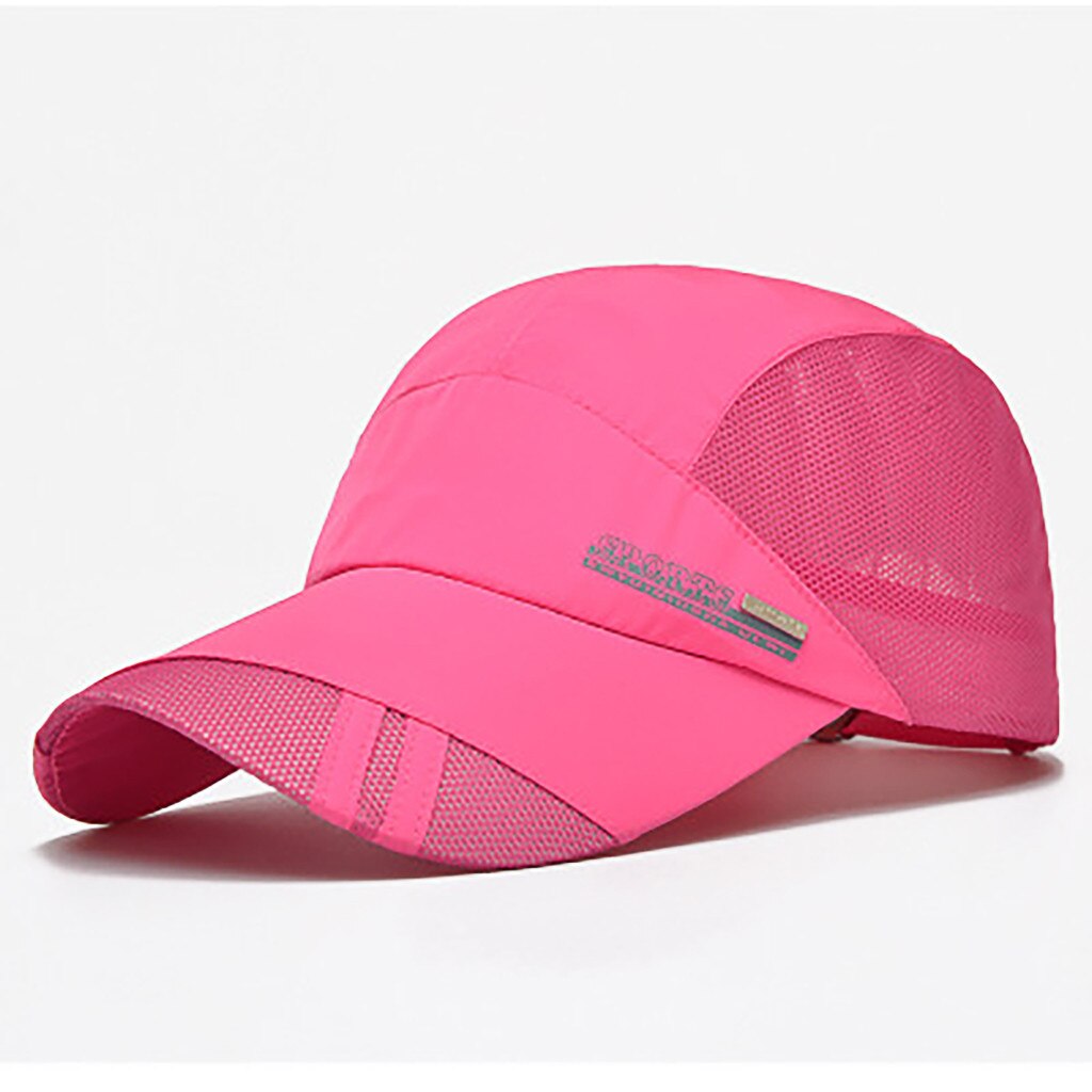 JAYCOSIN Baseball Cap For Women Men Summer Ponytail Messy Buns Trucker Plain Baseball Visor Cap Unisex Snapback Hat: Hot Pink