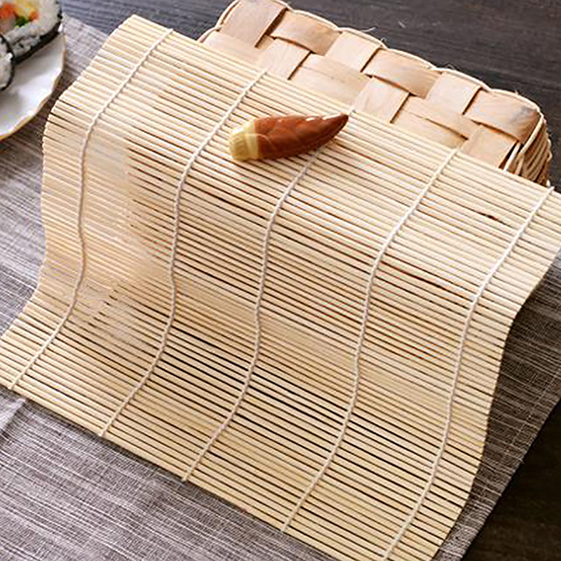 Esterilla enrollable de bambú para cocina, herramienta japonesa de 24x24cm para paletas de arroz Onigiri, 1 unidad