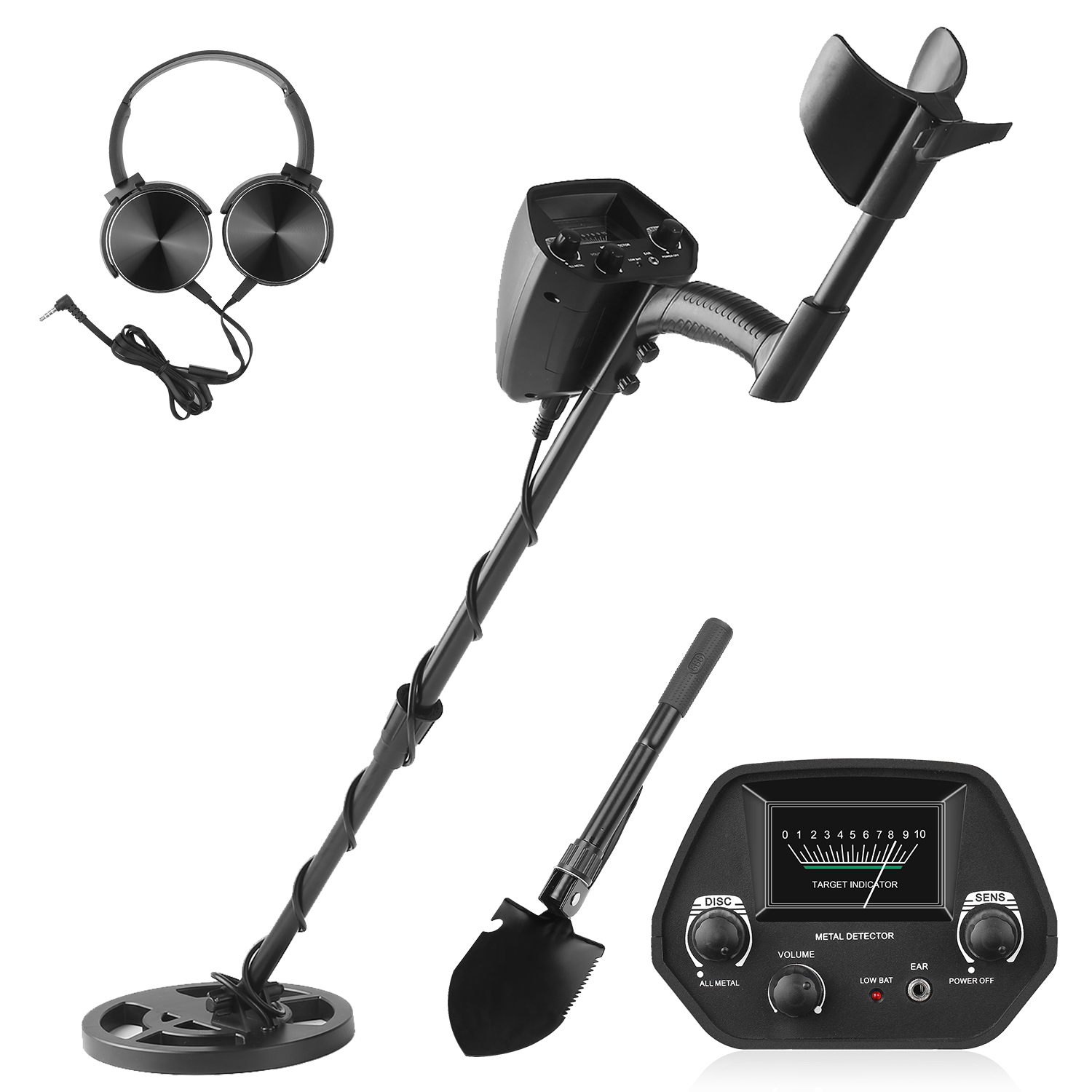KKMOON GTX5030 Underground Metal Detector Upgrad Gold Treasure Detectors Pinpointer Metal Detector Hunter Tracker Seeker: With Headphone Shove