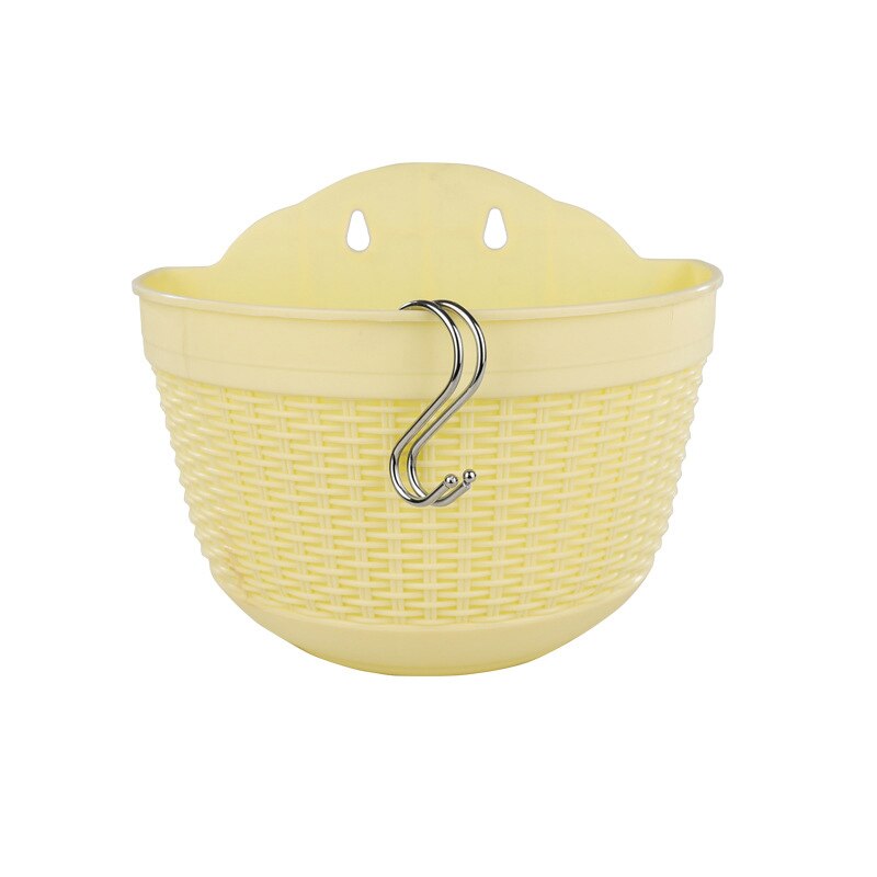 1Pc naścienny doniczka imitacja Rattan tkactwo półokrągłe doniczka roślina balkonowa wisząca ściana ogrodu kosz wystrój: 6 L