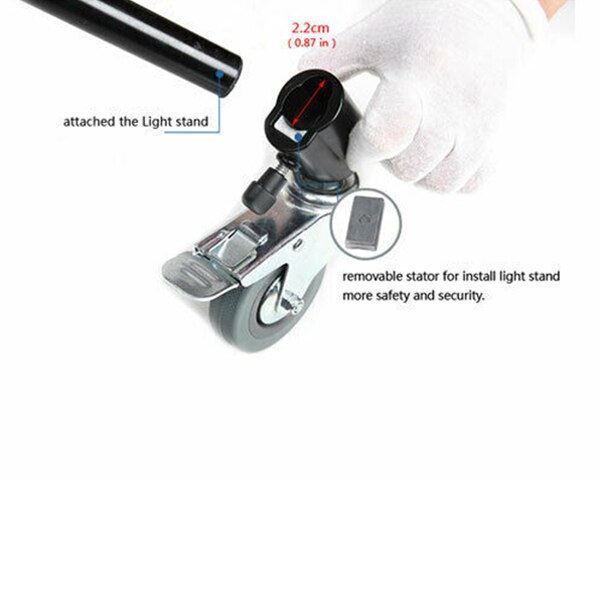 Trípode de rueda giratoria Universal para estudio fotográfico, polea resistente para soportes de luz/brazo de grúa de estudio, 22mm, Uds.