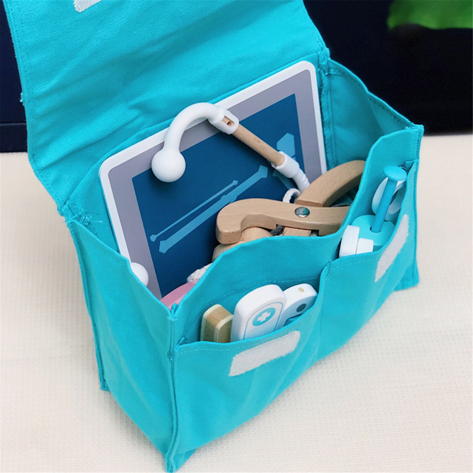 Janod - Doctor's Suitcase for Children - 10 Solid Wood Accessories Included - Print Play Toy - For children from the Age of 3, J06513, Red : Janod