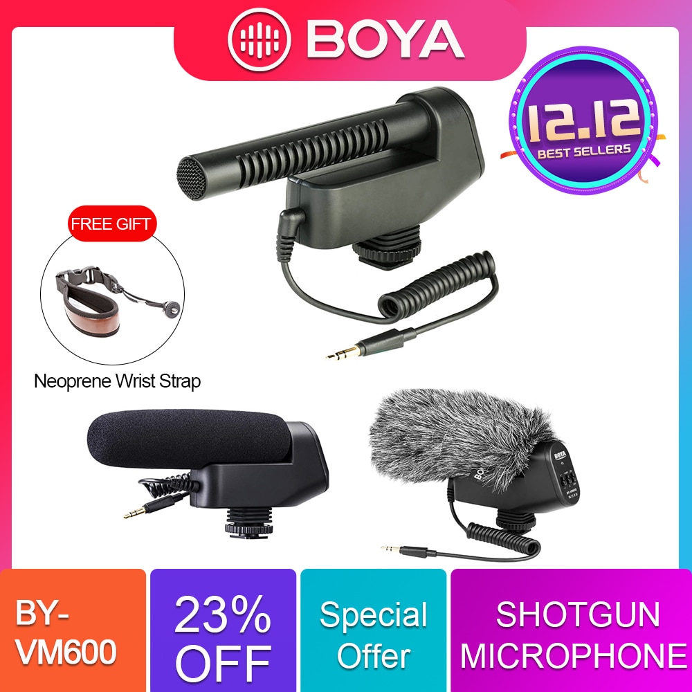 Boya BY-VM600 Cardioid Directionele Condensator Microfoon Mic Voor Canon Sony Nikon Pentax Dslr Camera