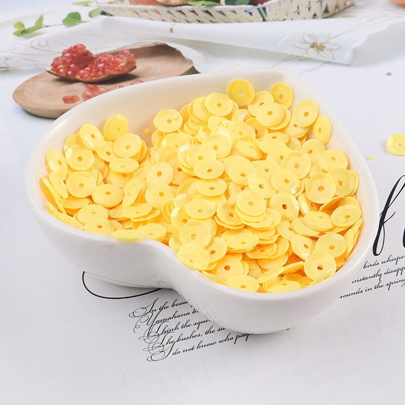 720Pcs 6Mm Cup Pailletten Pvc Effen Kleur Naaien Pailetten Diy Craft Scrapbook Bruiloft Decoratie Stof Halloween Party Verfraaien: Solid Yellow