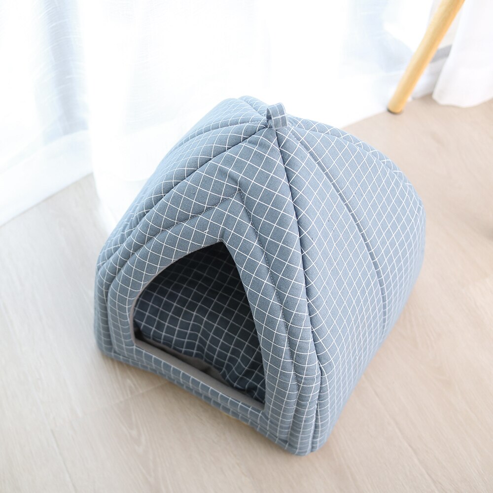 Cama para gato y perro de tela plegable forma de cono suave Casa de gato mascota nido para dormir cálido para gatos lavables suministros para mascotas lindas: 6 / 40x40x35cm
