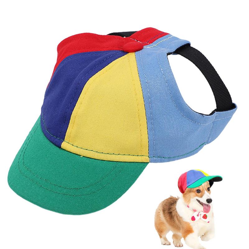 Cappello a elica per cani cappelli per sport tutto'aria aperta per animali domestici con fori per le orecchie cappello per cani cappello a cilindro per elicottero arcobaleno per piccoli cuccioli di gatti forniture per animali domestici
