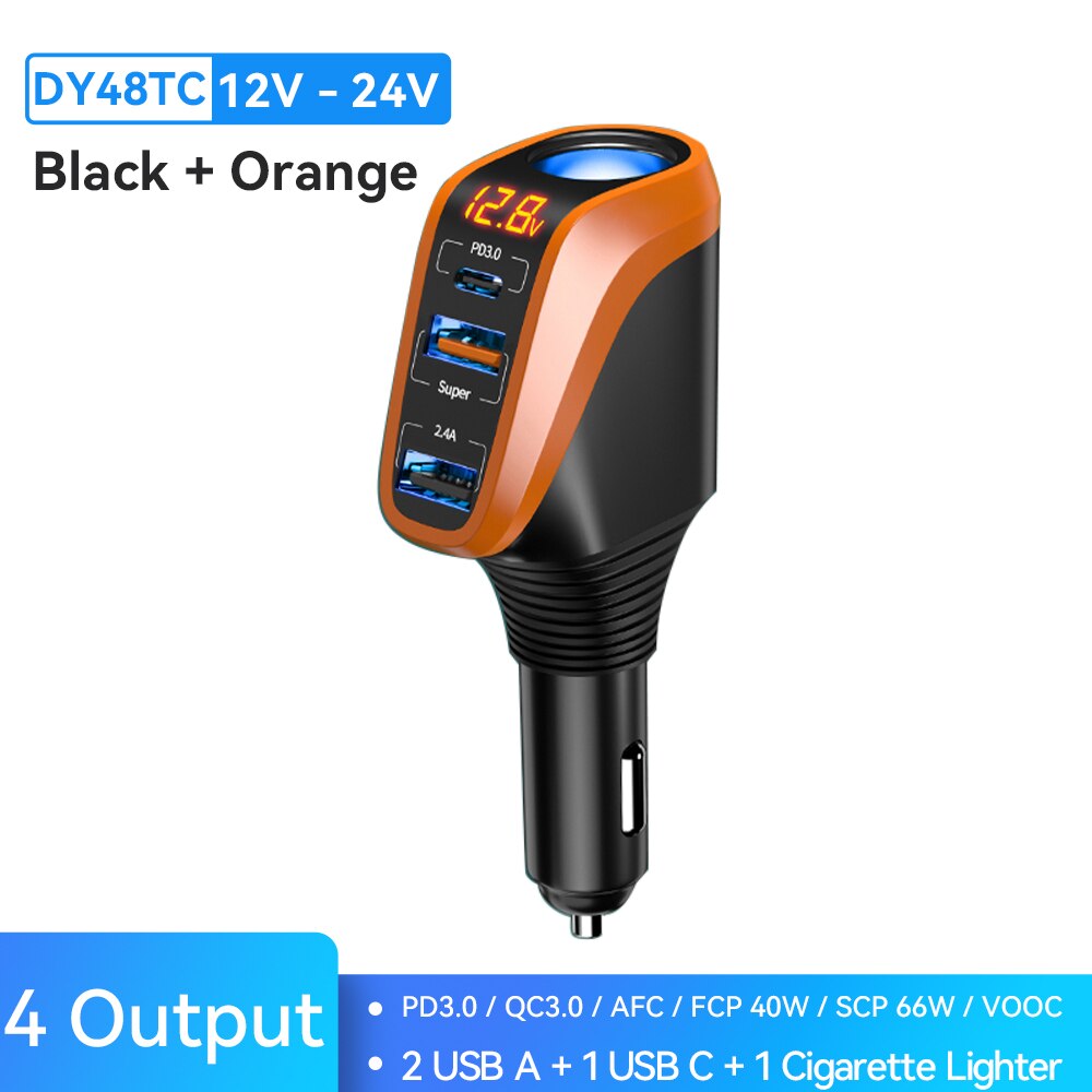 Asome Technik usb Auto ladegerät mit 90w zigaretten anzünder erweiterungs anschluss pd scp fcp schnell ladung für iphone samsung huawei: BR