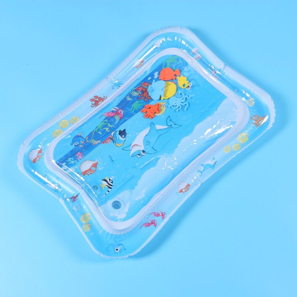 1pc almofada de água inflável criativo jogando almofada inflável rastejando almofada tapete de jogo de água do bebê esteira de água (padrão de peixe-palhaço): shark
