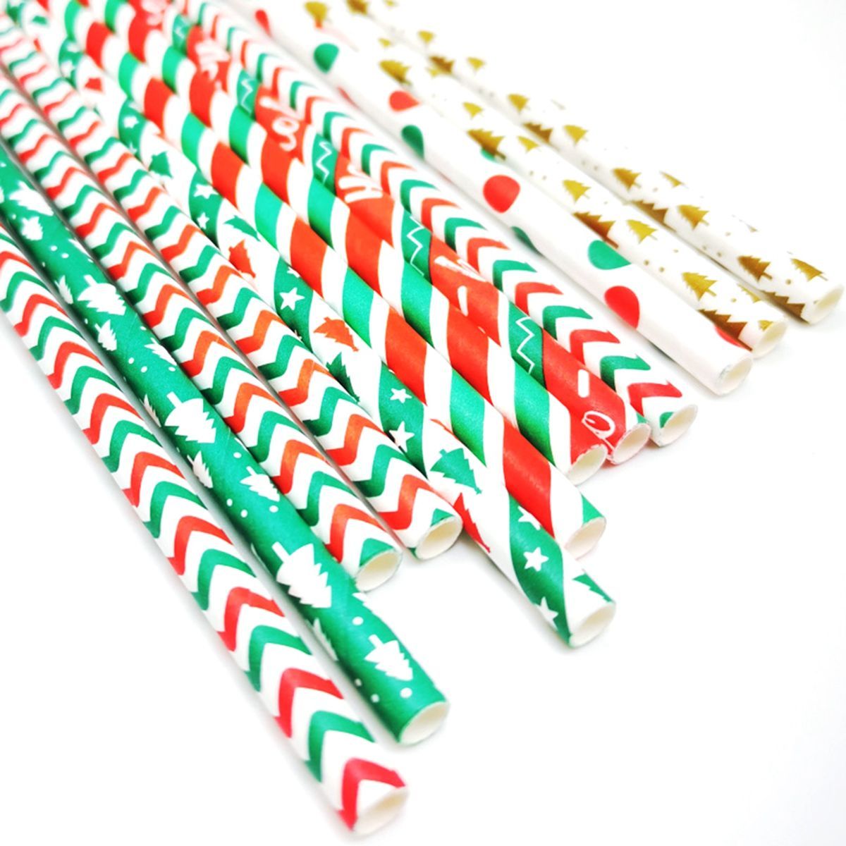 25 Stuks Kerst Papier Rietjes Sneeuwvlok Rietje Vrolijk Kerstfeest Decoraties Voor Bar Thuis Xmas Nieuwjaar Feestartikelen