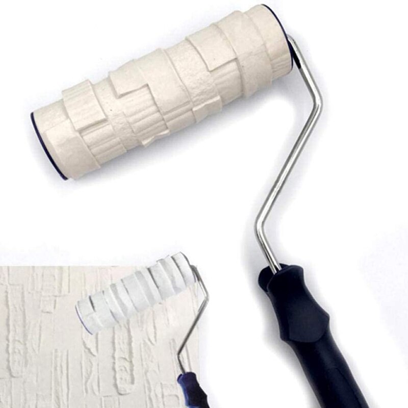 2 uds, rodillo de pintura decorativo, herramientas de pintura con patrones para pared, sello de PROTECCIÓN DE GOMA, rueda de cerámica texturizada de poliuretano