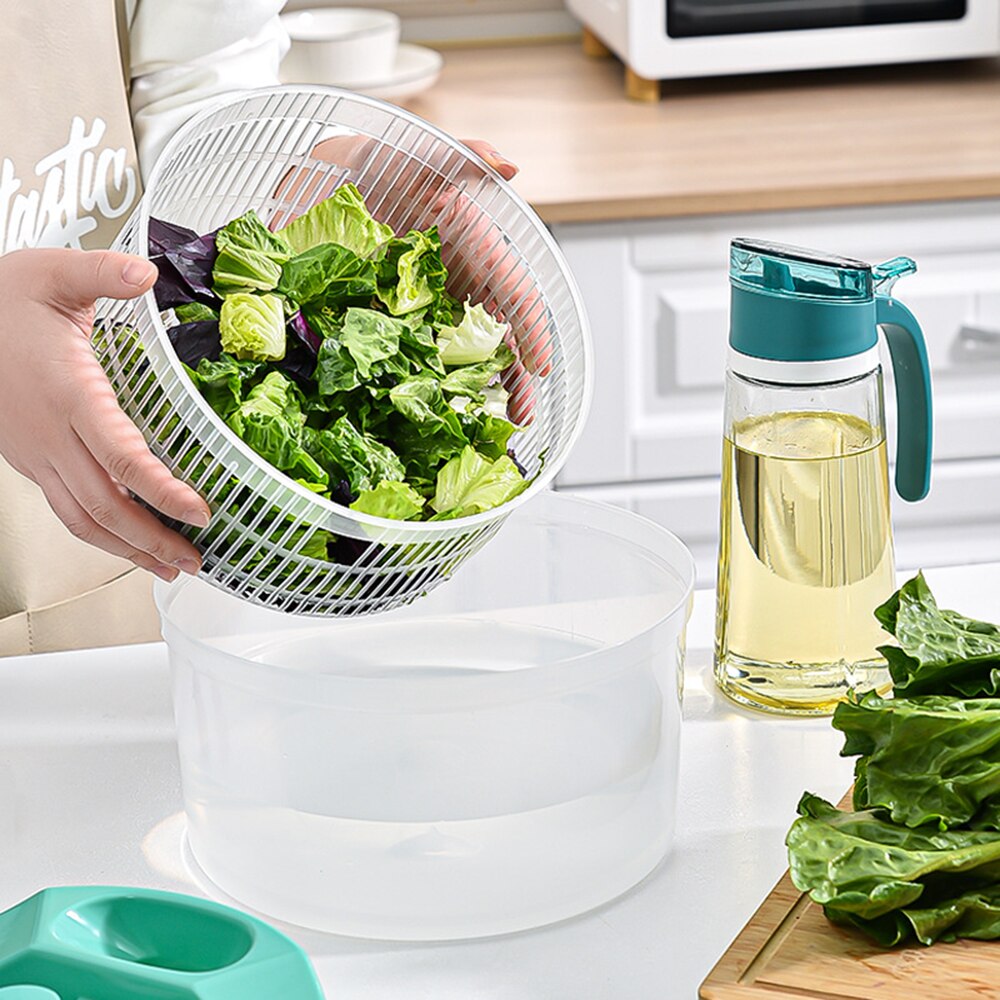 Promotional Stainless Steel Square Bowl White Rotary Plastic Salad Spinner Maker Indoor Salad Spinner Sets