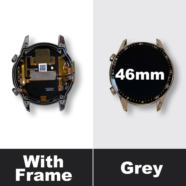 Originele Screen Voor Huawei Horloge Serie GT2 Lcd Touch Screen Oled Display Digitizer Vergadering Hw Horloge Substitutie 42Mm 46mm: WithFrame-Grey-46mm