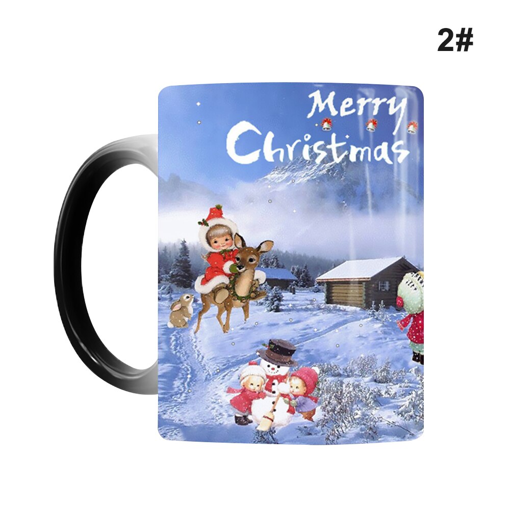 340Ml Kerst Keramische Kleur Veranderende Cup Koffie Mok Warmtegevoelige Thermochrome Koffie Melk Water Cup Kleur Veranderende Cups 2: 02
