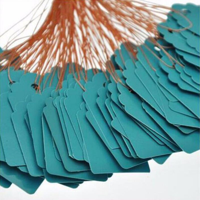 Tira de PVC impermeable, etiqueta azul, Mini bolsa de , álbum de recortes, tarjeta, etiqueta, ropa, 100 Uds.