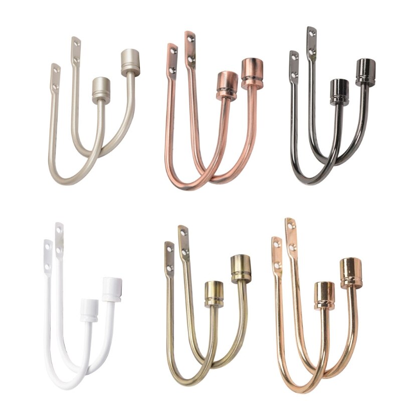 Metal Curtain Hold Backs Strong Arm Style Holdbacks Ties U-Shaped Drape Ties Q84D