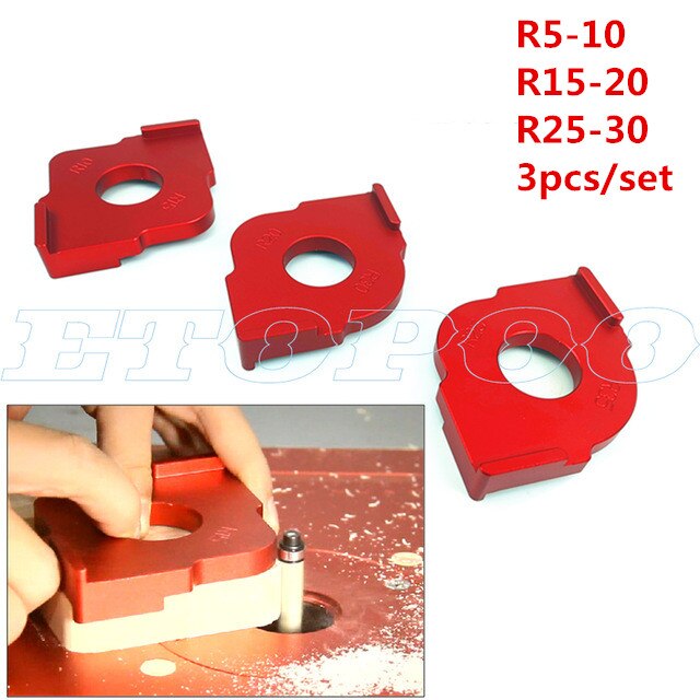 Multifunction Wood Panel Radius Quick-Jig Round Corner Jig Templates R5-R30 T5-T30 Router Table Bits Jig Corner Templates Kit: R5R30