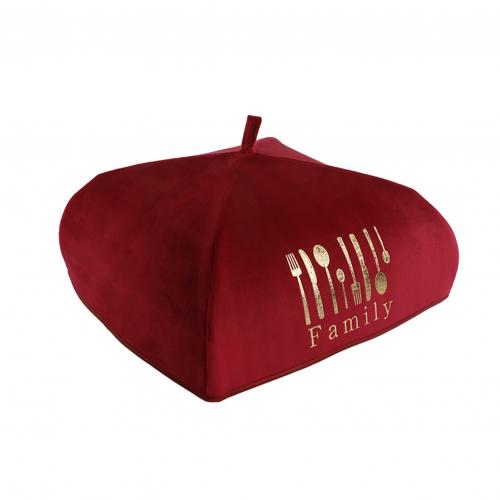 Foldable Heat Preservation Dust-proof Dining Table Food Cover Tent Kitchen Tool: Wine Red M