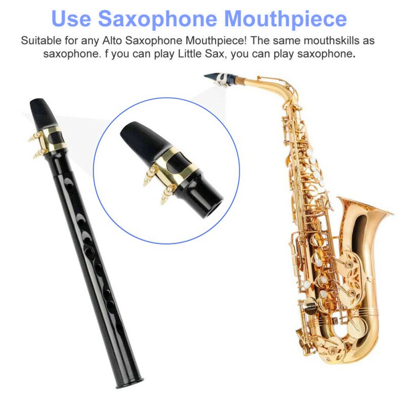 Nero Portatile Mini Sassofono Piccolo Sax C Chiave Sassofono ABS Leggero Sax Strumenti Musicali Boccaglio Tasca per Il Principiante