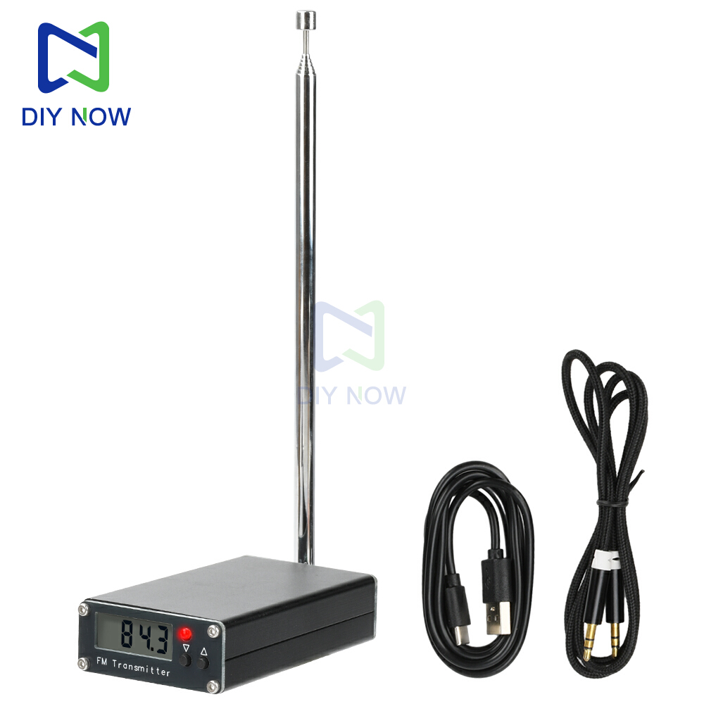 FM Transmitter - 76-108MHz - 0.5W - Digitale LCD Display - Audio Stereo - 3.5mm Interface - USB Type-C 5V