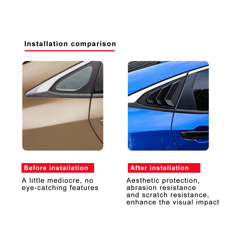 Para Honda Civic 10. a generación Sedan ventana lateral trasera persianas de ventilación de aire Scoop Shades cubierta molduras persianas accesorios de carbono para coche
