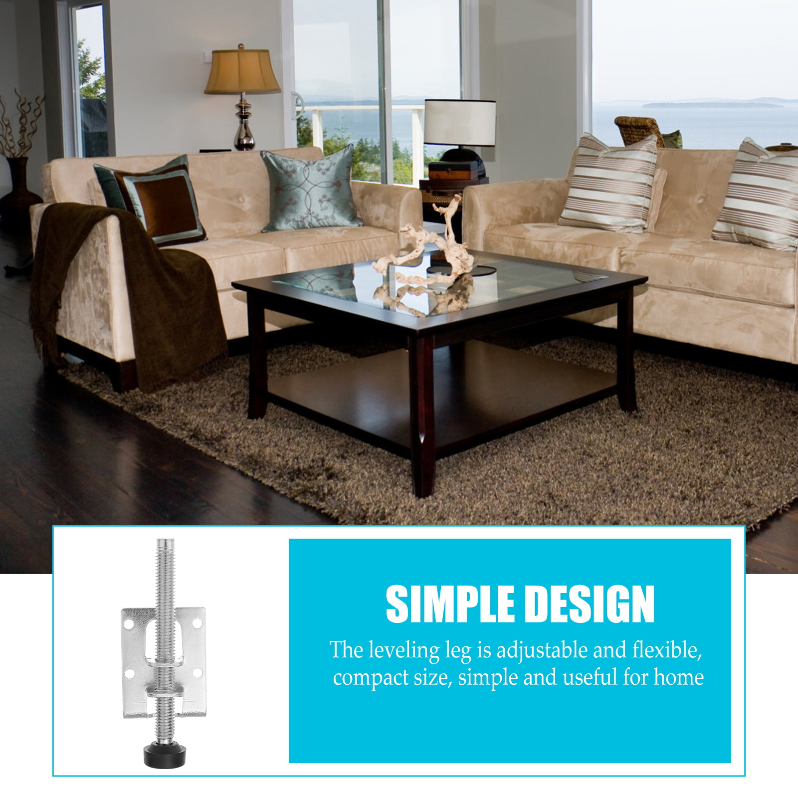 4 Pcs Furniture Leveling Feet Adjustable Load Wardrobe with Legs Cabinet Leveler Bracket Work Bench