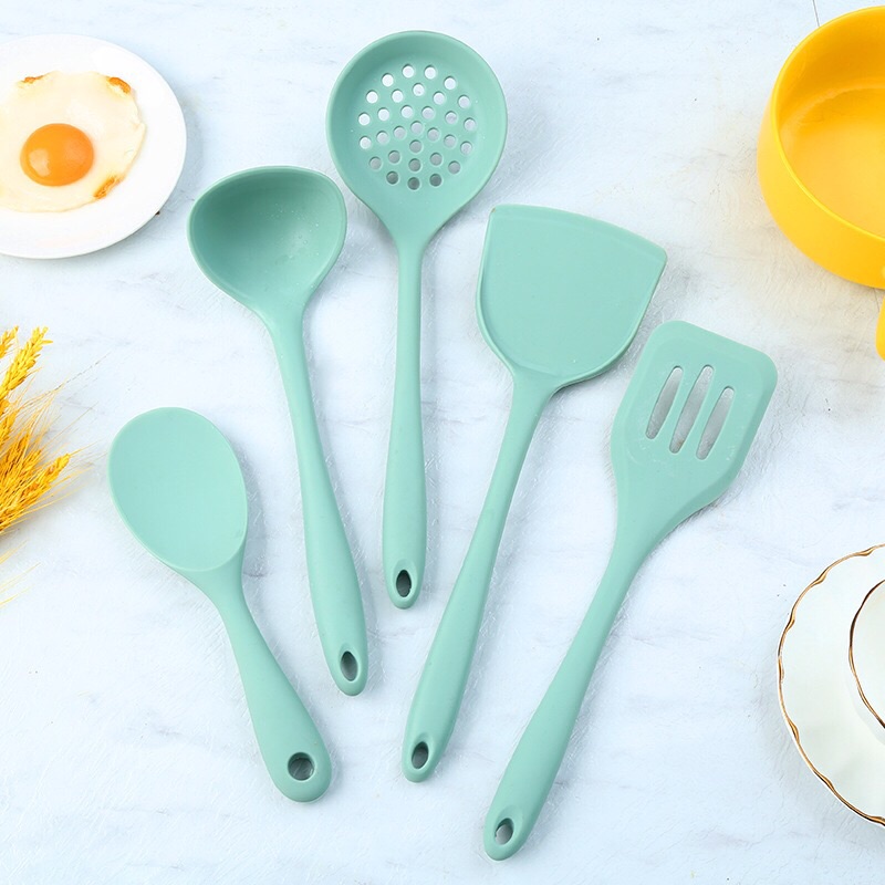 Siliconen Keukengerei Kookgerei Set Hittebestendige Keuken Accessoires Geen Stok Koken Keuken Keuken Gadget Sets: Light Green