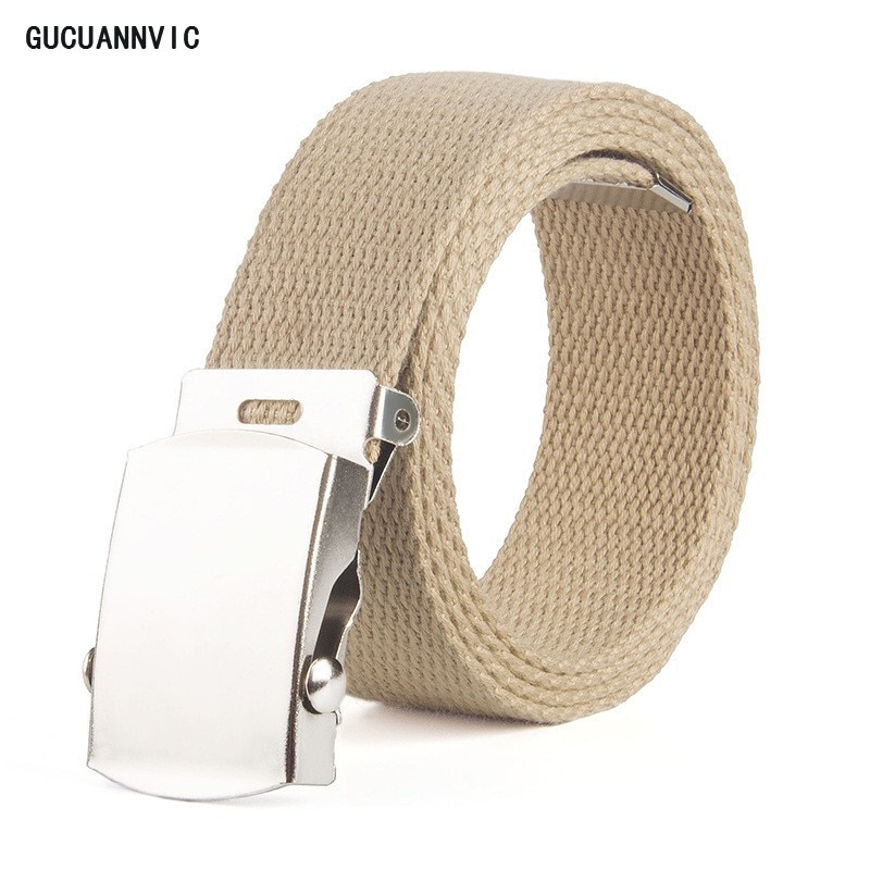 Riem modieus 9 kleuren zowel mannen als vrouwen riemen effen canvas automatische gesp riem herenriem 110cm