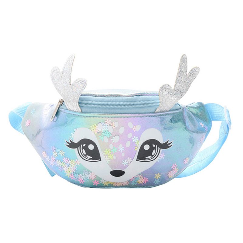 Kids Elanden Print Taille Fanny Pack Belt Pouch Reizen Hip Bum Schoudertas Purse: BL