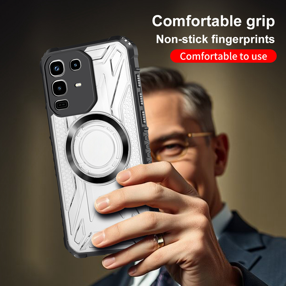 KEYSION Transparent Magnetic Case for Infinix Note 50 Pro 4G Silicone+PC Heavy Duty Shockproof Phone Cover for Infinix Note50 4G