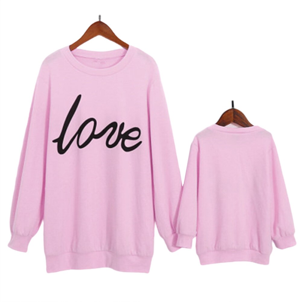 Mother Baby Girls Parent-Child Matching Clothing Pregnant Women Child Sweatshirt Tops Love Letter Print Long Sleeve Shirt