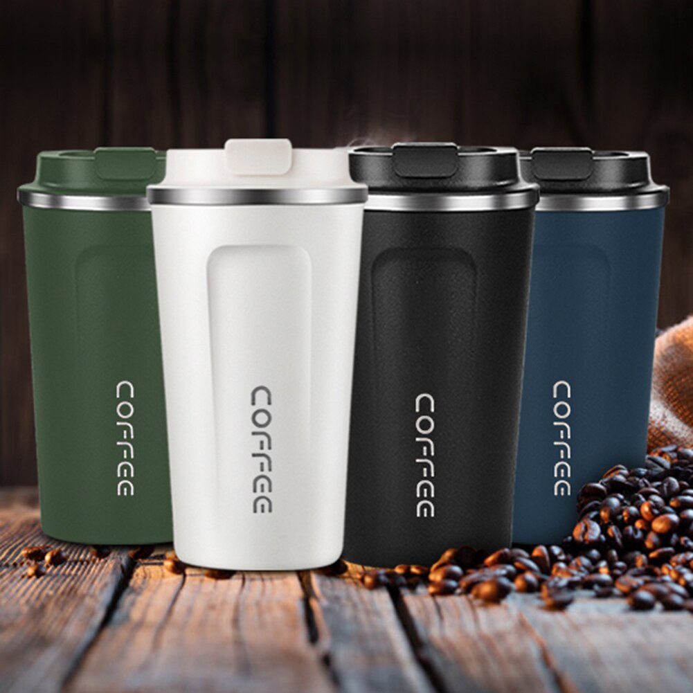 Termo de acero inoxidable para preservación del calor, taza de café al vacío, taza de leche, termos de vacío para el hogar y la Oficina, con tapa, 380/510ML