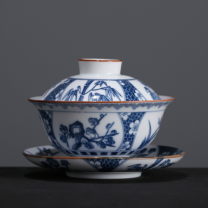 BTäT - Theeservies, China Theeservies, Theekoppen (8 oz), room- en suikerset, theekopjes en schotelset, theepot, theeset voor volwassenen, theekopjes set van 4, Blue Dream Theeservies, porseleinen