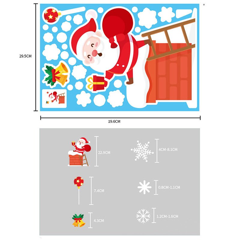 Christmas Wall Stickers Double-sided Static Window Glass Stickers Christmas PVC Self-Adhesive Wall Stickers Xmas Decoration: 06