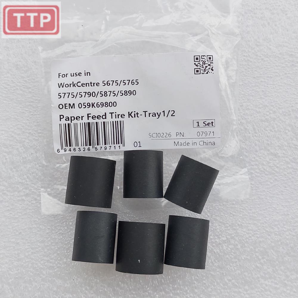 For xerox 5775 5875 WorkCentre WC 5675 5765 5775 5790 5875 5890 paper feed tire kit rubber Tray 1/2 059K69800 6pc/set