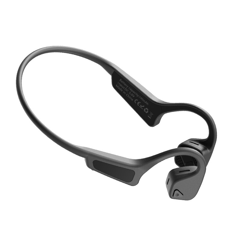 Beengeleiding Headset Draadloze Bluetooth 5.0 Draadloze Hoofdtelefoon sport Waterdichte bluetooth draadloze koptelefoon: Gray