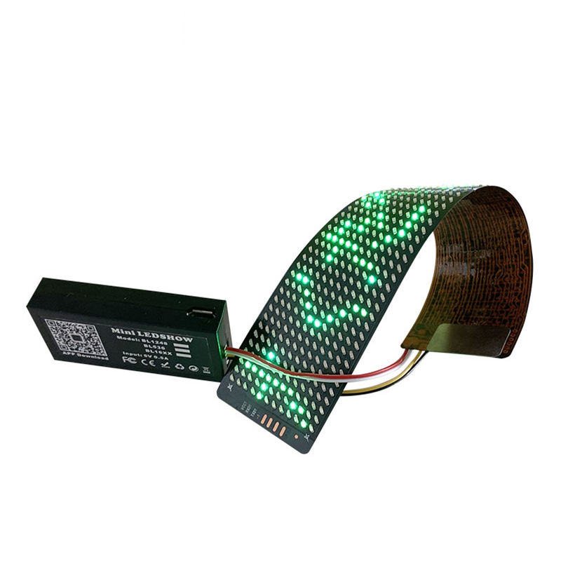 15cm Flexible LED Display Soft LED Light Sheets Moving Message LED Screen Stripe for Bags Hats Clothes Shoes Decoration