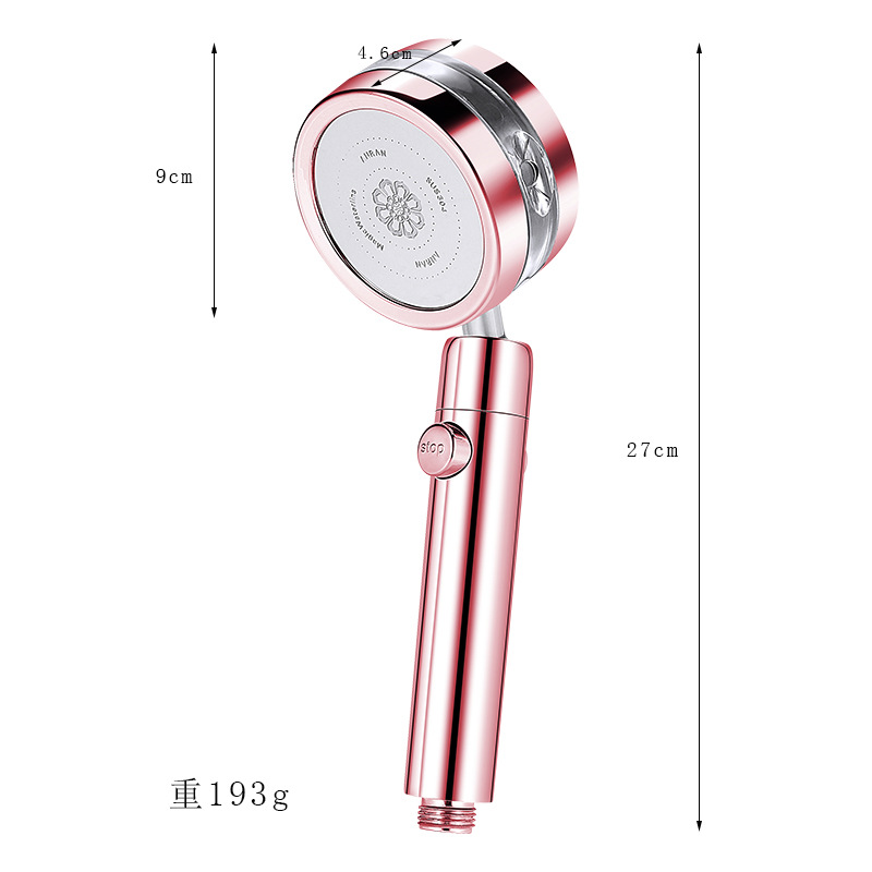 Turbocharged Shower Head High Pressure Magic Waterline Spa Massage 360 Degree Shaking Head Bathe Shower For Bathroom Accessories: Rose pink shower C