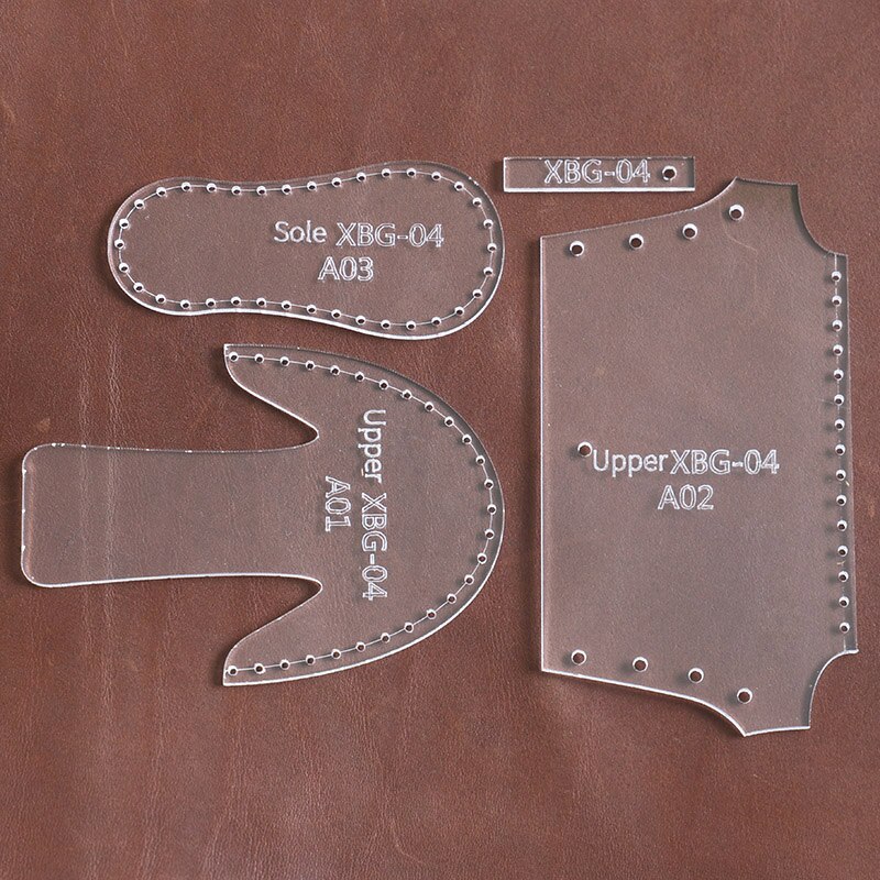 1Set DIY Acrylic Template Small Shoes Boots Pendant Leather Craft Pattern DIY Stencil Sewing Pattern 4*8.5cm