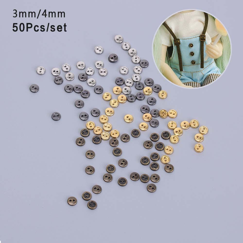 50Pcs 3Mm Mini Pop Knop Diy Handgemaakte Naaien Knop 2-Gaten Plaksteen Button Scrapbooking Accessorie