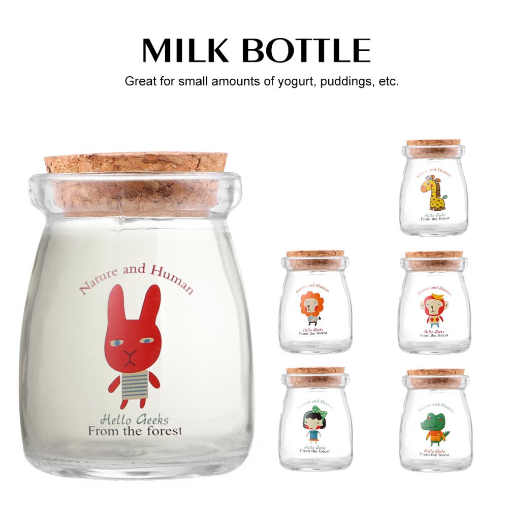 6PCS Yogurt Jars Clear Glass Pudding Jars With Lids Yogurt Glass Jar Container