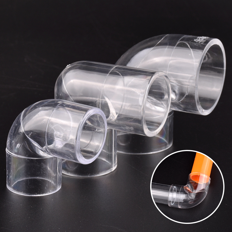 1/2/5 unidades de acrílico 90 ° Acessórios para tubo transparente, cotovelo, aquário, tanque de peixes, jardim, conectores de tubulação de água, junção de tubo de plexiglass transparente