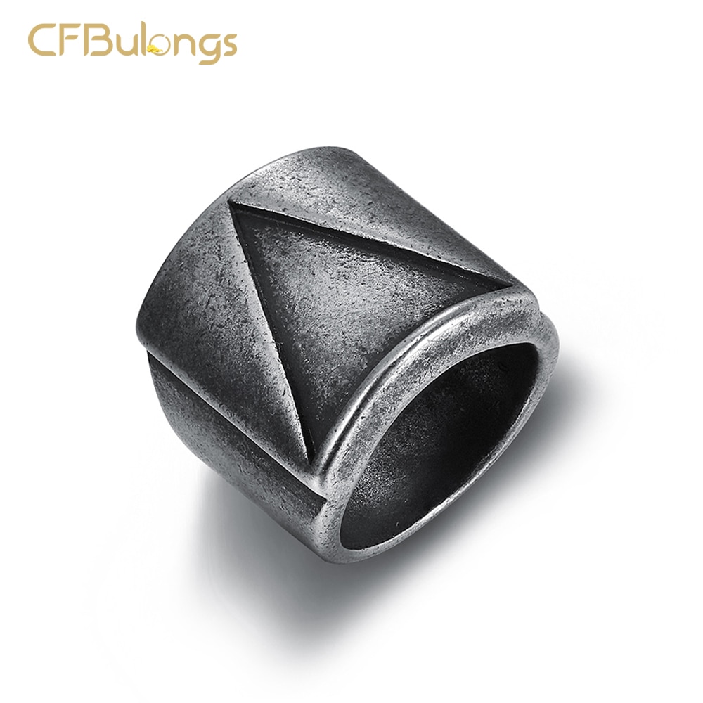 CFBulongs Store Stainless Steel Viking Triangle Ring Retro Classic Jewelry Men Engagement Ring Boyfriend