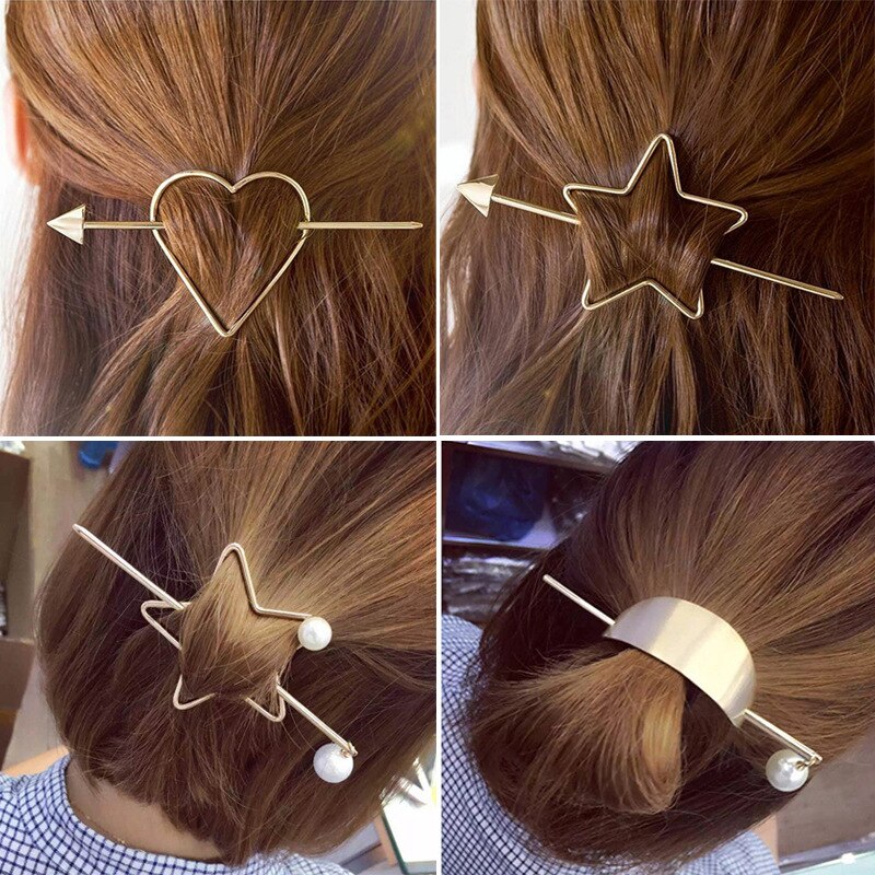 Original Alloy Round Top Hairpin Bun Cage Minimalist Bun Holder Cage Hair Stick Girl Hair Accessories Hair Jewelry