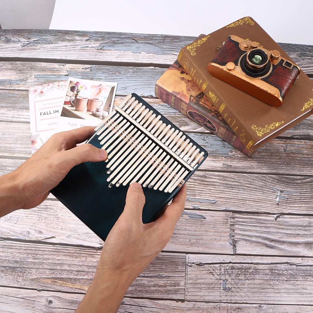 Piano de tamaño de bolsillo con bolsa de soporte, teclado de madera de Marimba, teclas de instrumento Musical, Piano de pulgar, Kalimba