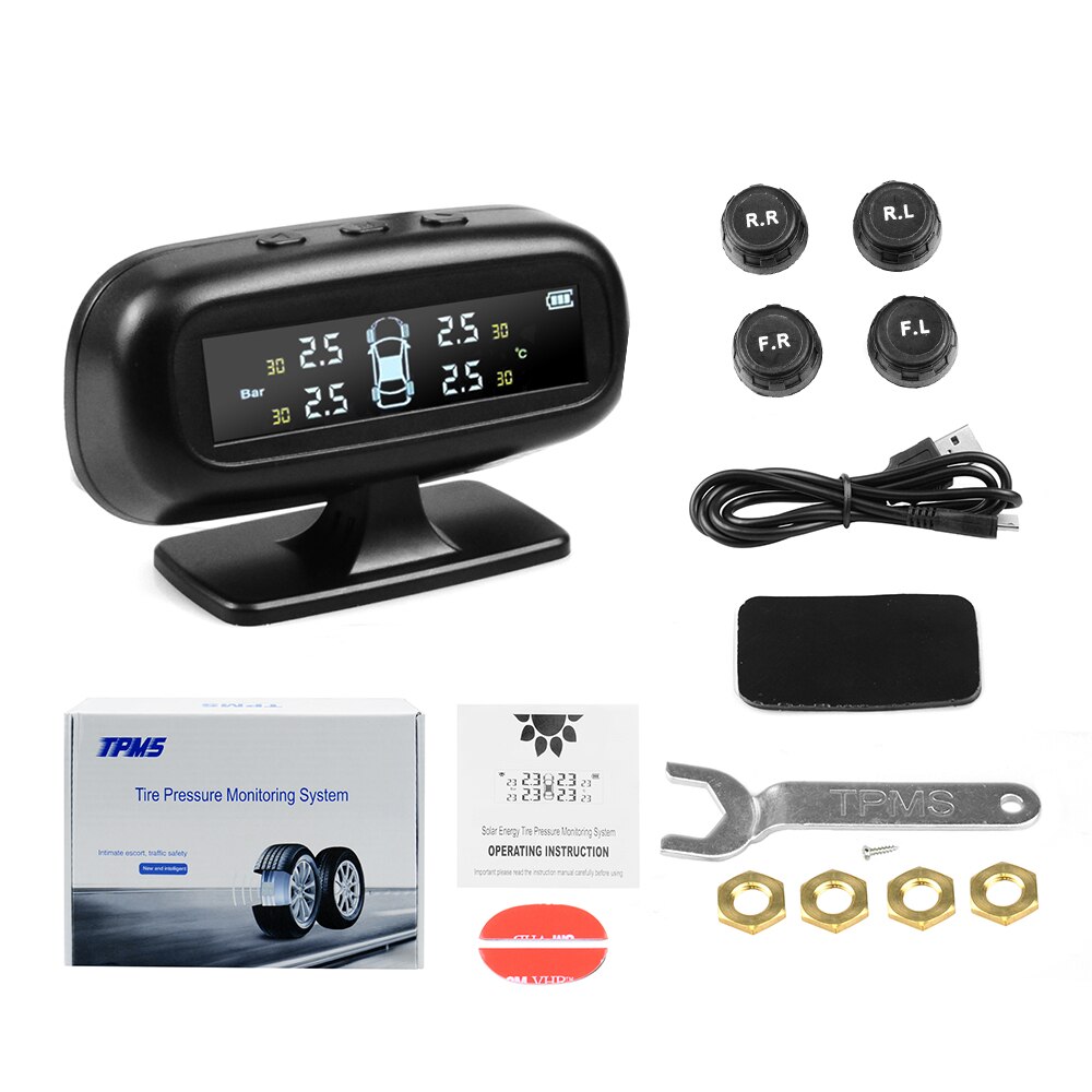 ATDIAG TPMS USB Solar- Ladung Bar Psi C&#39; Anzeige reifendruck Alarm werkzeug Digitalen Reifen luft überwachung System