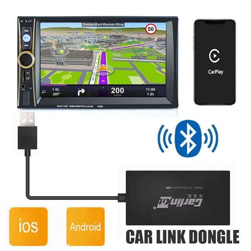 Carlinkit Carplay Android Usb Dongle Wireless Voor Apple Ios Auto Telefoon Auto Navigatie Spiegel Link Speler Wifi Bluetooth Full Hd