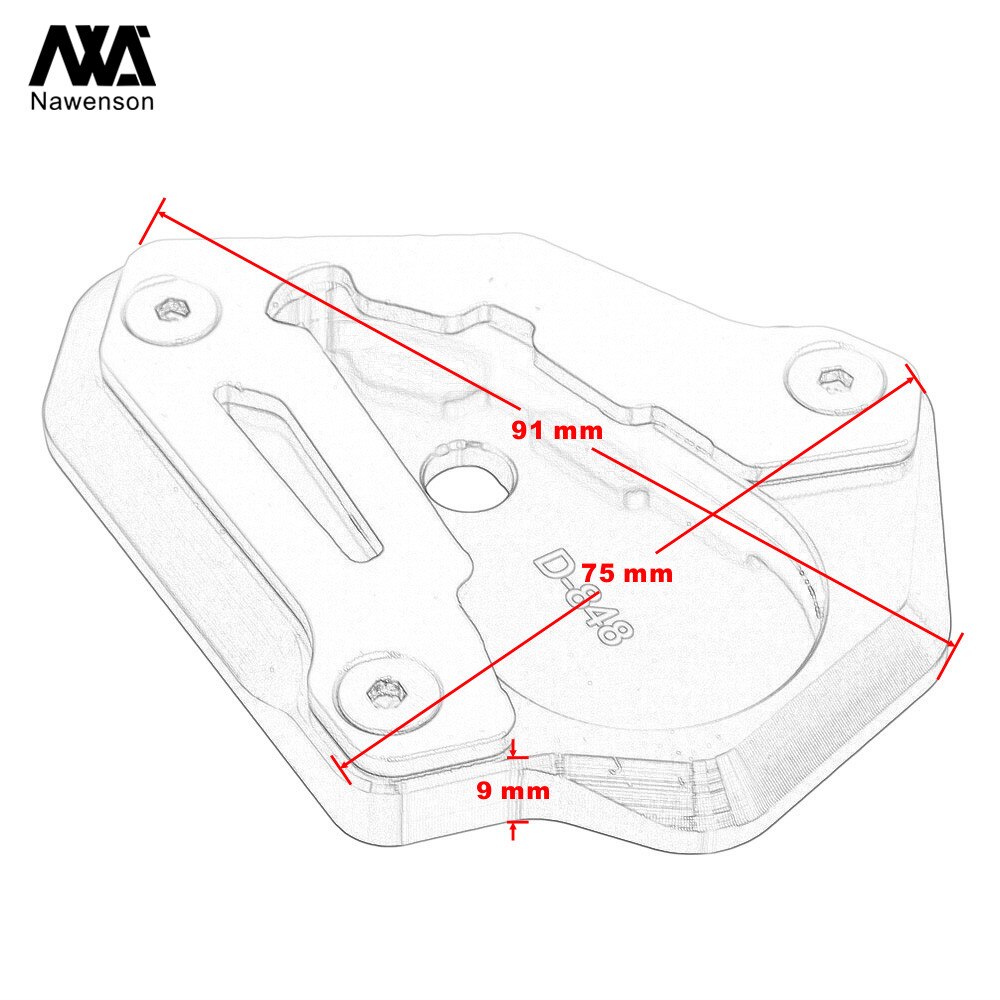 Plaque de Support de coussinet d'extension de béquille d'agrandisseur de pied en aluminium de CNC de moto pour Ducati 848 1098 1198