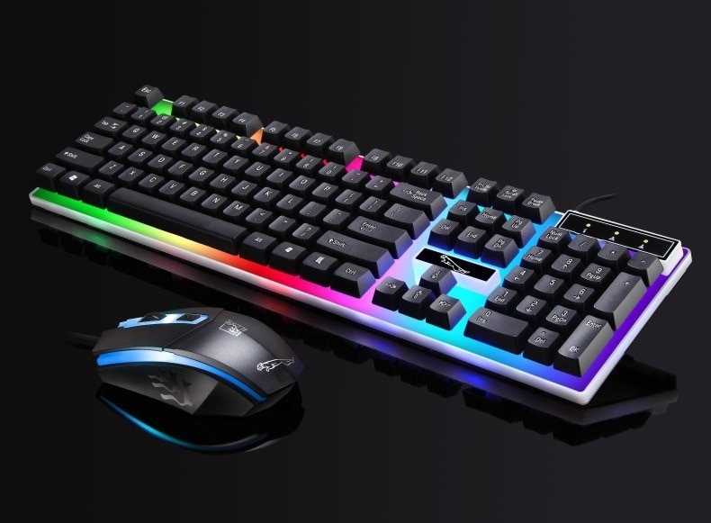 LED Gaming Keybord Gaming Mouse Gamer Set Glowing Keyboard and Mouse Set Wired USB Keyboard USB Mouse Glowing Gaming Set
