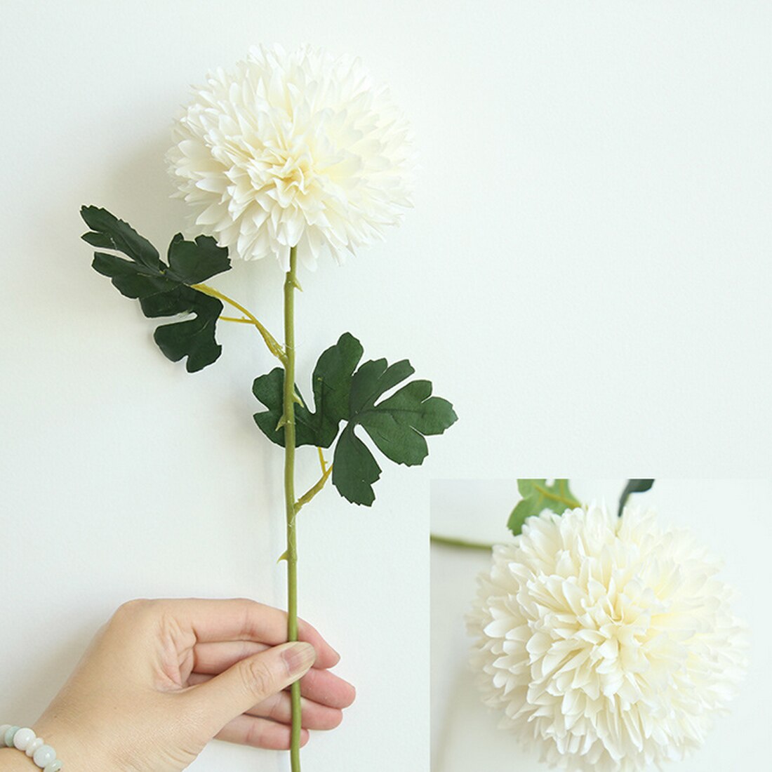 Hjem dekorasjon tilbehør kunstige blomster løvetann ball-blomst dekorative fest blomster til bryllup kontor hage dekor: Hvit